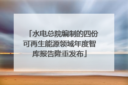水电总院编制的四份可再生能源领域年度智库报告隆重发布